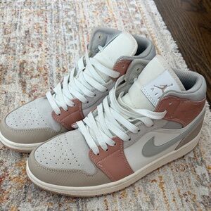 Nike Jordan High-Top Sneakers in Cream and Tan